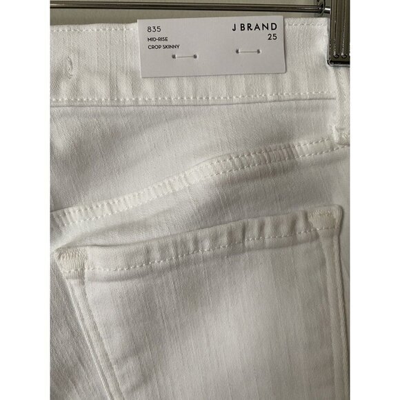 J Brand Women’s Size 25 Blanc White Mid-Rise Crop Skinny Jeans Denim NWT $172 - Picture 5 of 7